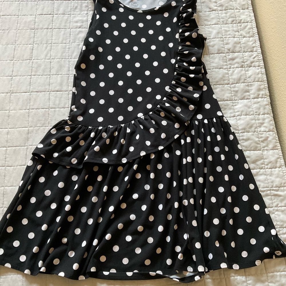 WONDER NATION -Black with white dots Sundress Size XL (14-16)